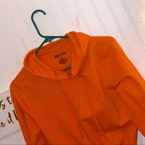 Orange Crop Top Hoodie
